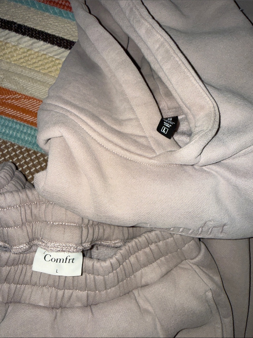 COMFRT! LOT OF 3 SETS•COMFRT SIGNATURE SWEATPANTS & HOODIES•BARK, MATCHA, SKY - Picture 4 of 7